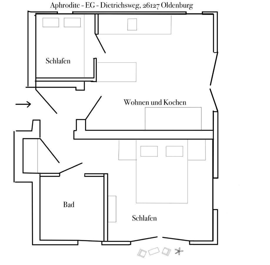 Apartment Prinzessin Aphrodite - Zimmerprinzen Oldenburg Eksteriør billede